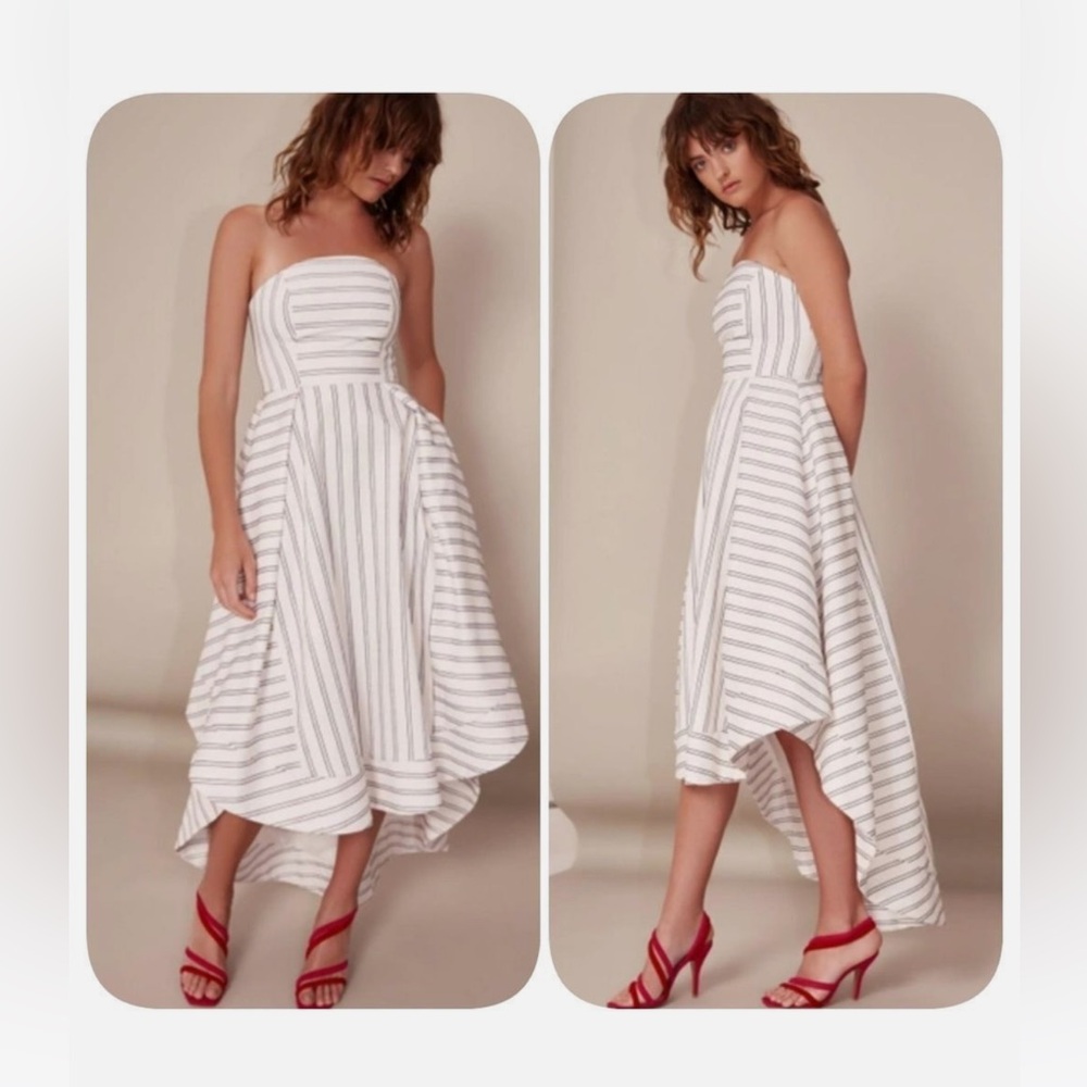 $275 C/Meo Collective Women's White Off-The-Shoulder Gown Dress Size Medium